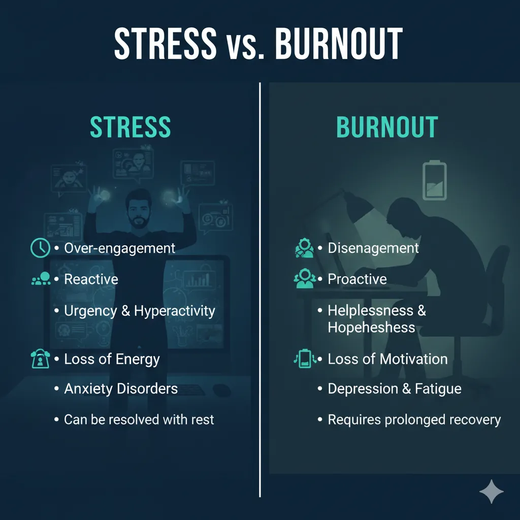Stress vs Burnout: The Key Differences and Symptoms to Watch For