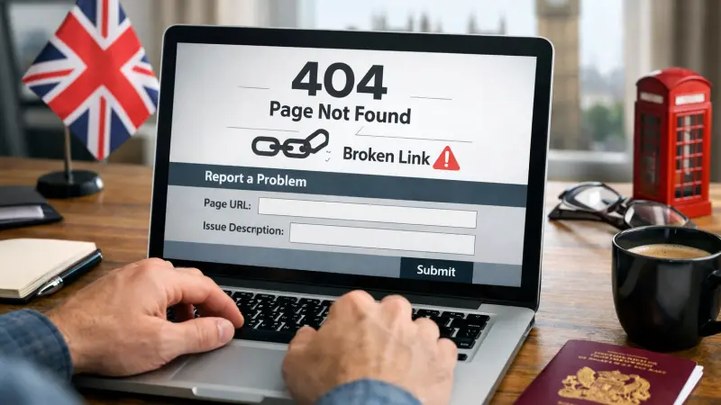 Where to Report Broken Links in UK Government Service Pages?