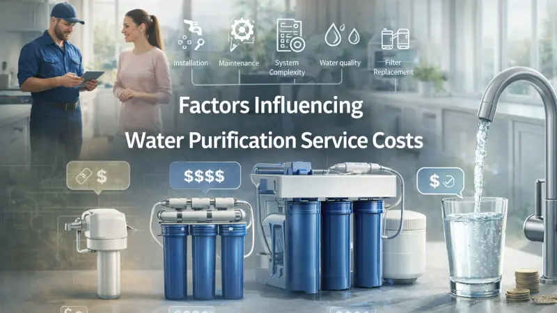 Water purification service costs and UK pricing factors