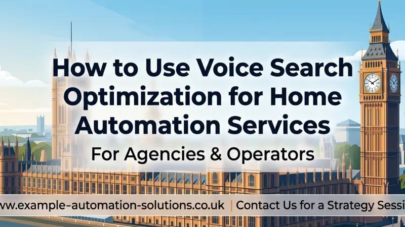 How to Use Voice Search Optimization for Home Automation Services