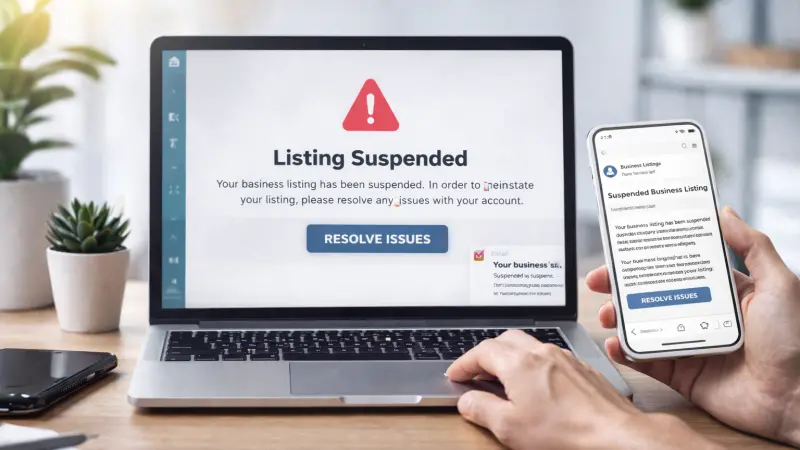 Recovering suspended business listings