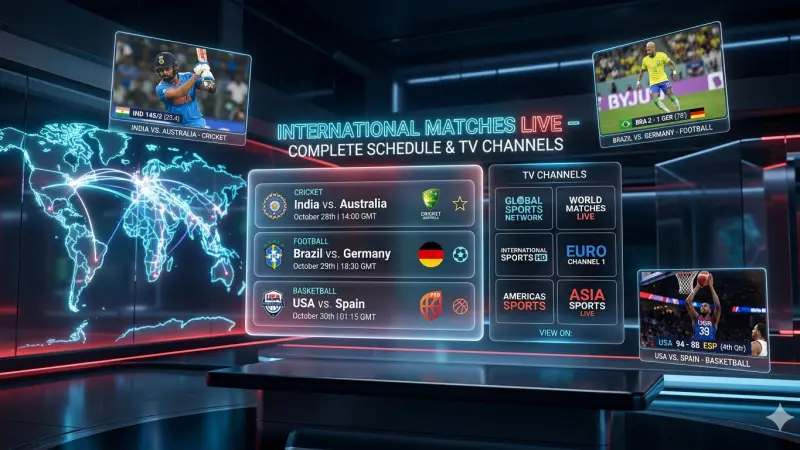International Matches LIVE Complete Schedule and TV Channels
