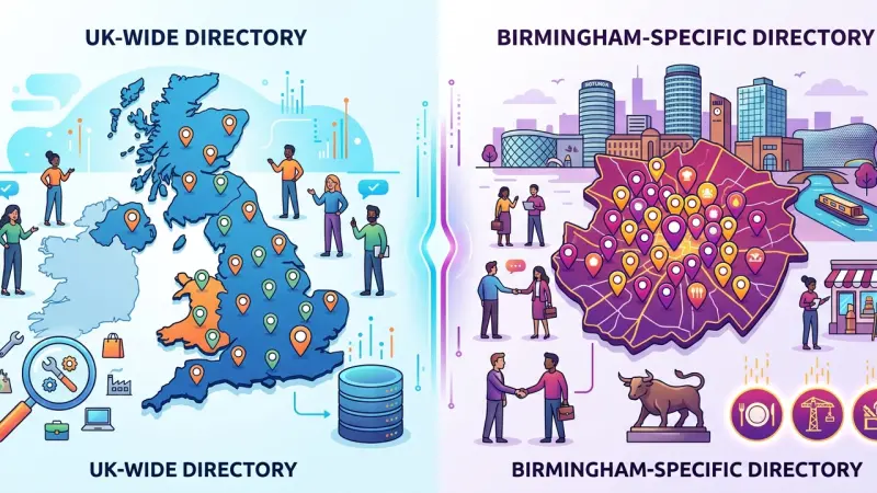 UK-wide vs Birmingham-specific directories