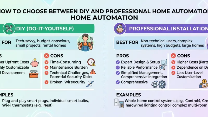 How to Choose Between DIY and Professional Home Automation
