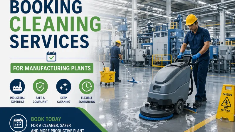 Booking Cleaning Services for Manufacturing Plants