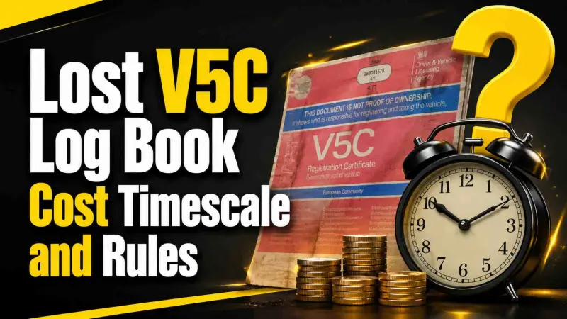 Lost V5C Log Book Cost Timescale and Rules