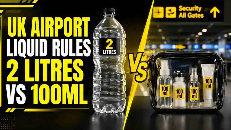 UK Airport Liquid Rules 2 Litres vs 100ml