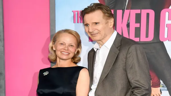 Pamela Anderson on “Real Vibes” With Liam Neeson