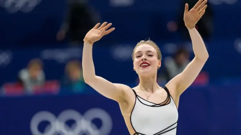 Anastasiia Gubanova Dazzles in Daring High-Slit, Cut-Out Skate Outfit at 2026 Winter Olympics