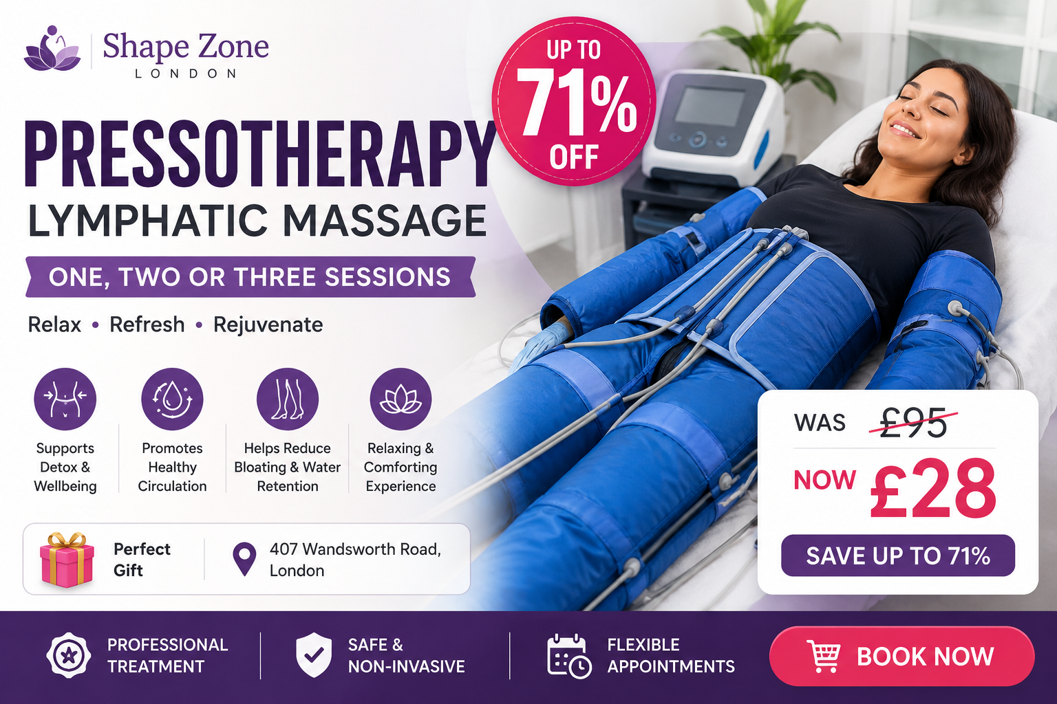 Detox & Sculpt with One, Two or Three Pressotherapy Lymphatic Massage Sessions – Up to 71% Off