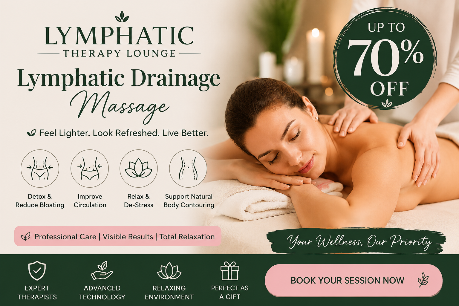 Up to 70% Off on Massage – Lymphatic Drainage at Lymphatic Therapy Lounge