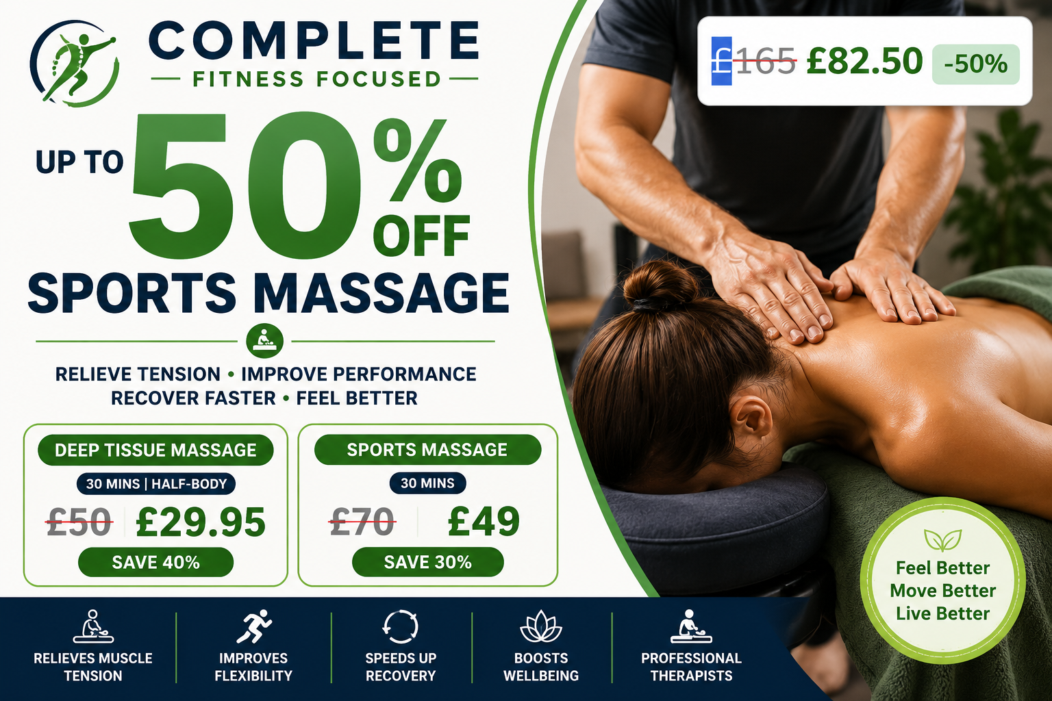 Up to 50% Off Sports Massage at Complete Fitness Focused