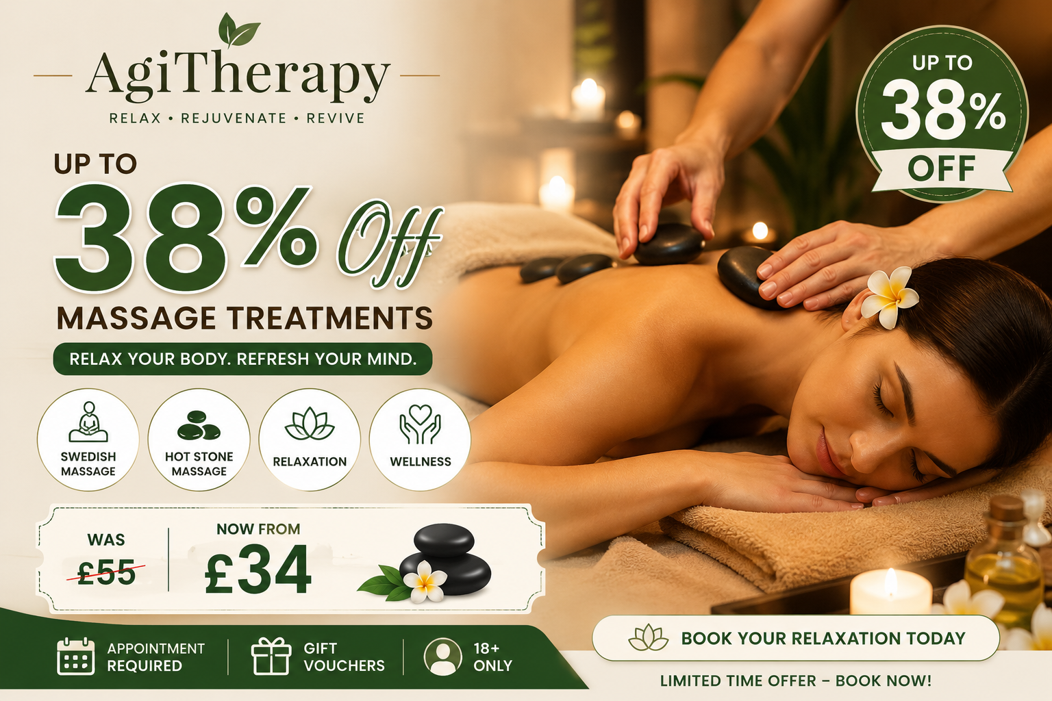 Up to 38% Off Hot Stone & Swedish Massage at AgiTherapy
