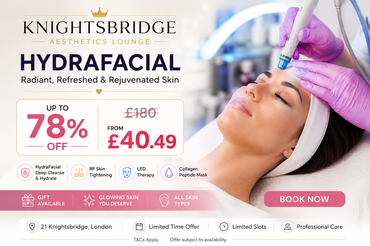 Up to 78% Off HydraFacial with RF Skin Tightening LED Therapy and Collagen Mask