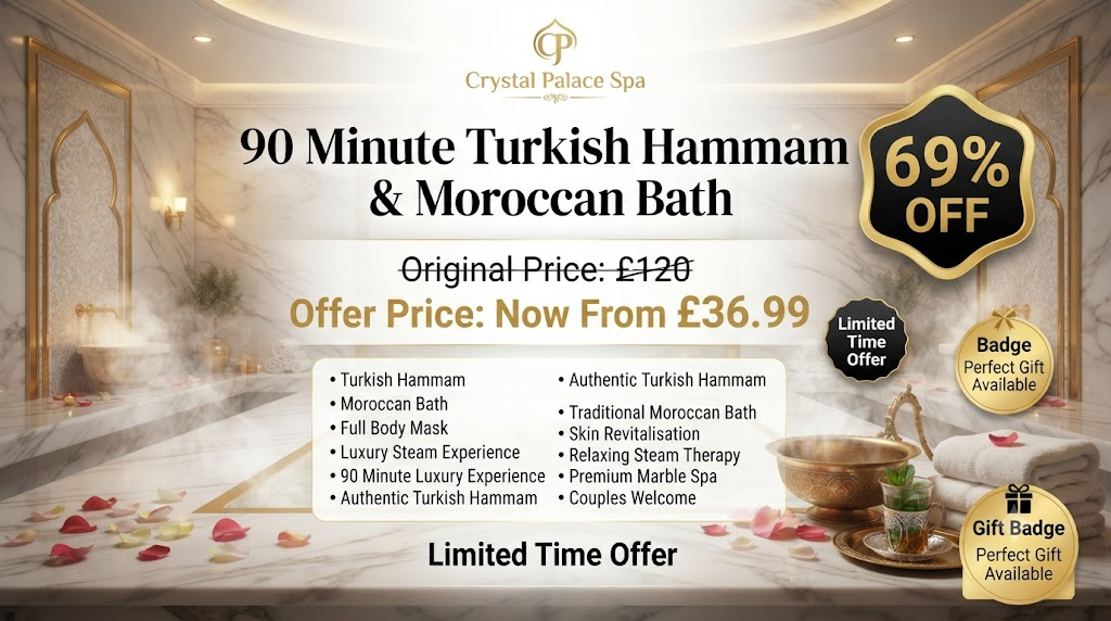 90 Minute Turkish Hammam and Moroccan Bath Experience Up to 69 Percent Off at Crystal Palace Spa
