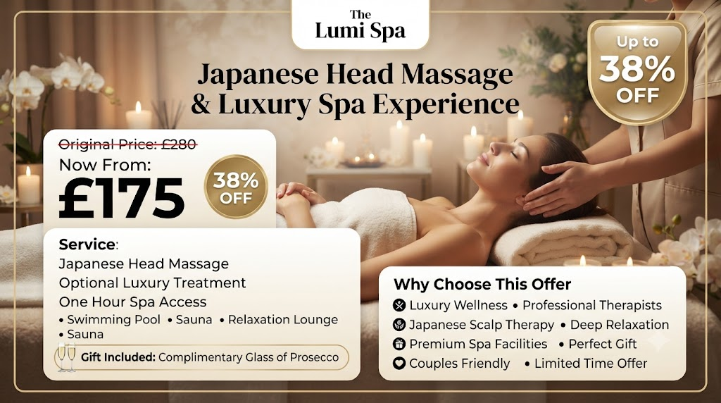 30 or 50-Minute Japanese Head Massage with Optional Choice of Treatment at The Lumi Spa (Up to 38% Off)