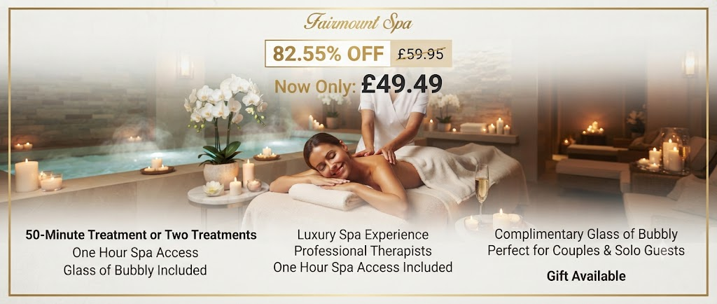Pamper Spa Day with 50 Minute Treatment or Two Treatments Plus One Hour Spa Access and Glass of Bubbly at Fairmount Spa