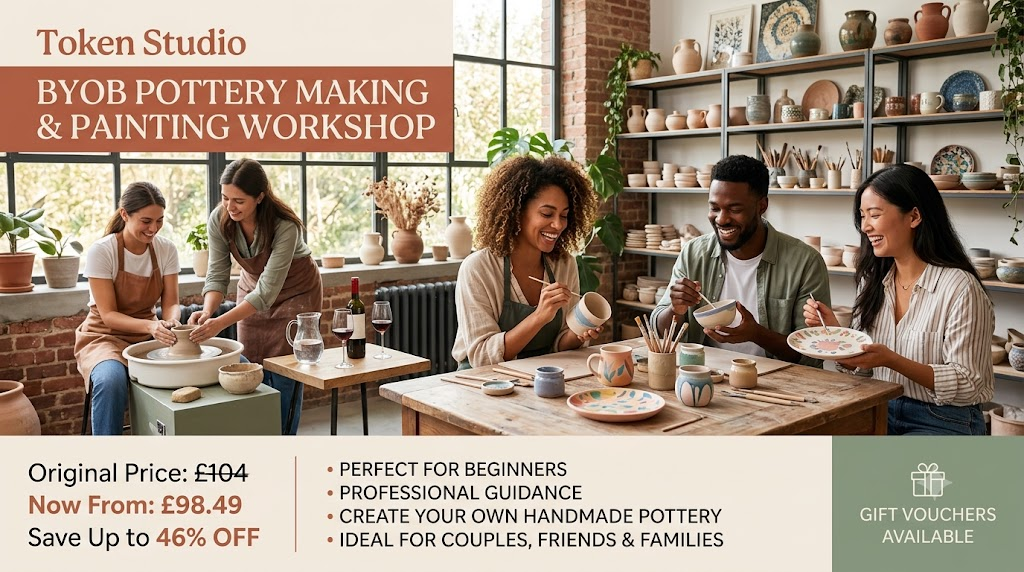 Save Up to 46% on BYOB Pottery Making and Painting Sessions at Token Studio