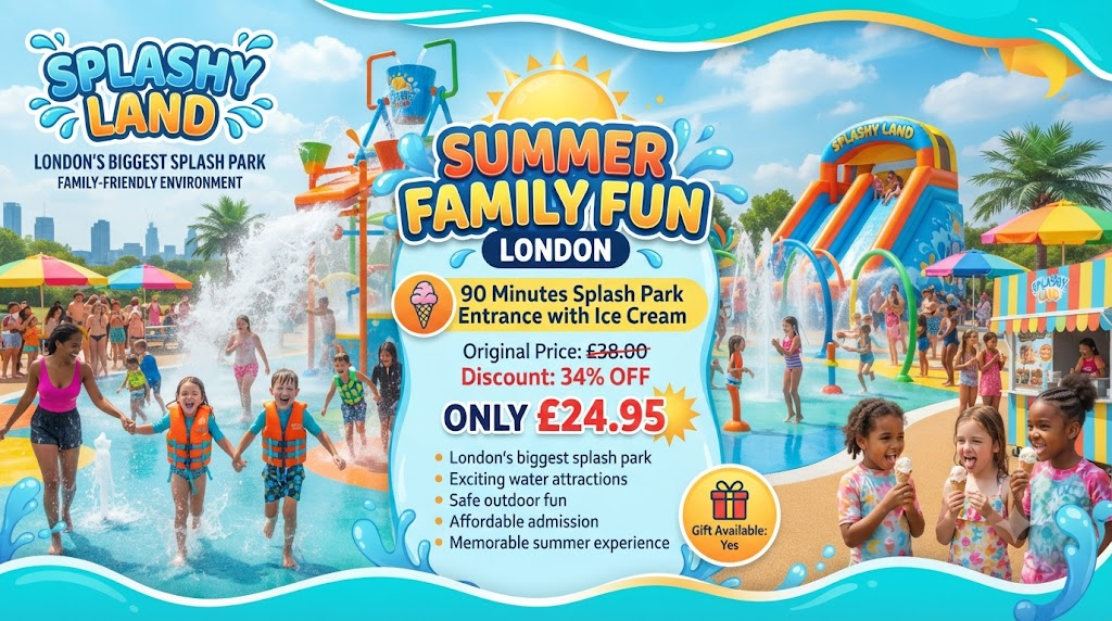 90 Minutes Splash Park Entrance with Ice Cream from £3.95