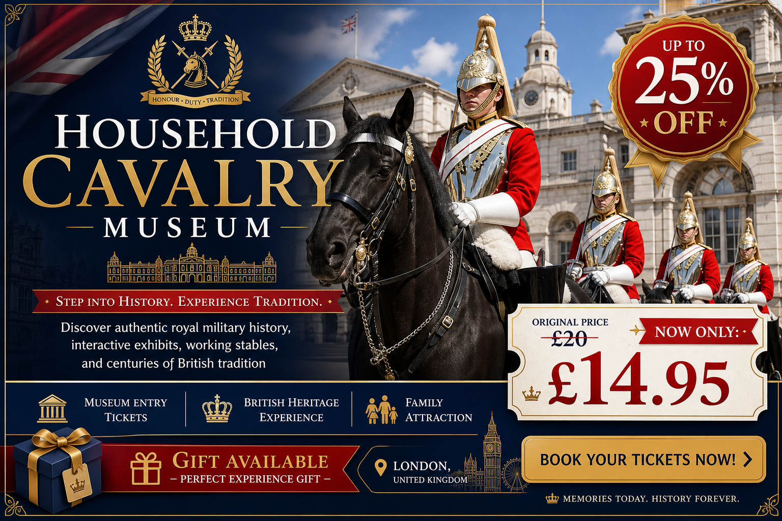 Explore British Heritage with Entry for One or Two to Household Cavalry Museum Up to 25% Off
