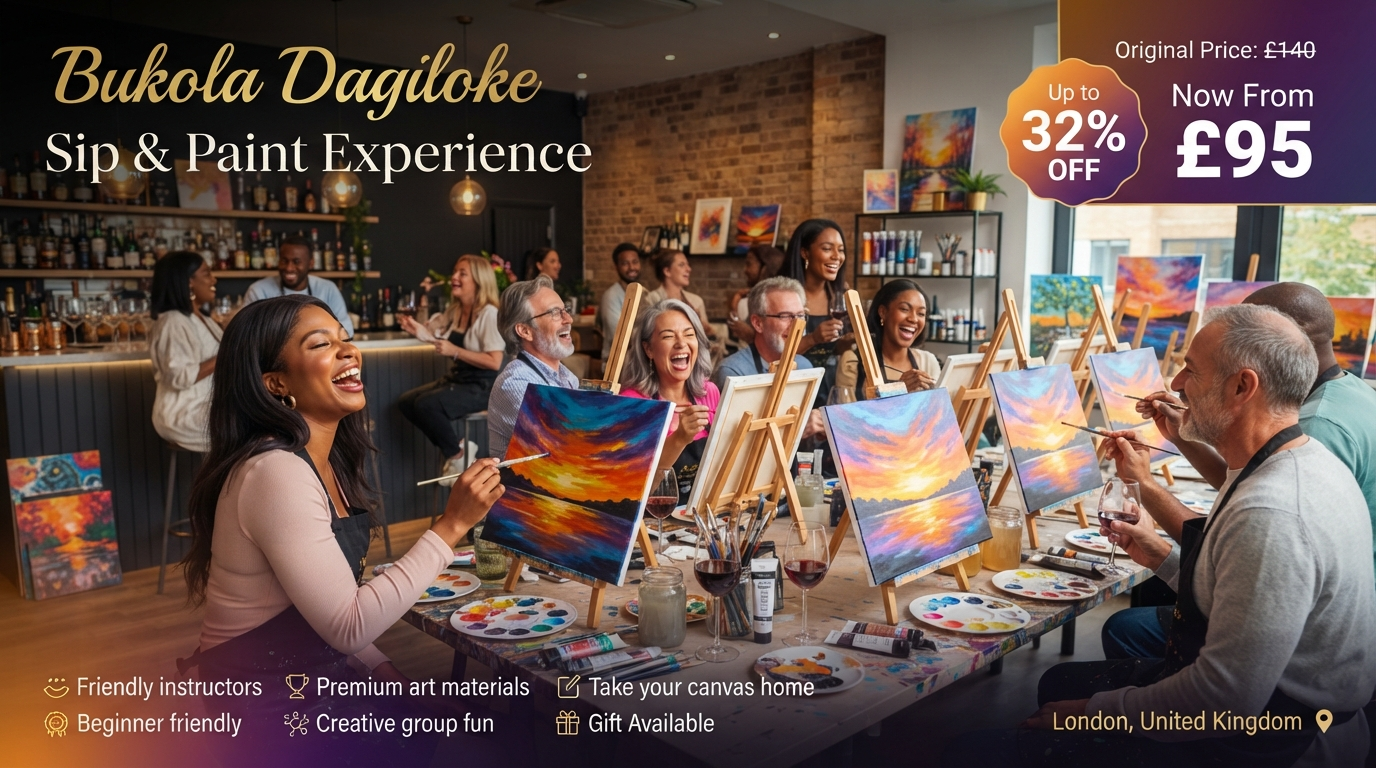 Sip and Paint Experience with Canvas to Take Home Up to 32 Percent Off