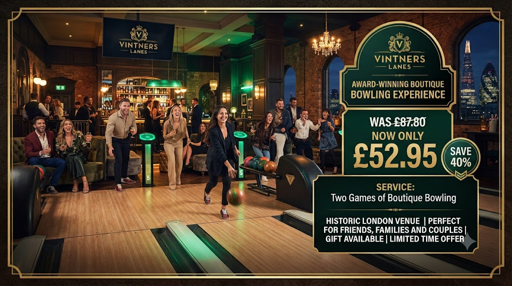Enjoy Two Games of Bowling for 2 3 or 4 Players at Vintners Lanes