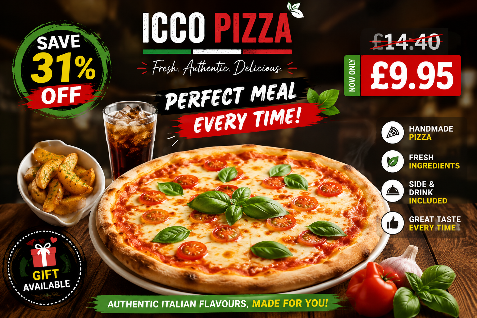 Craft the Perfect Pizza at ICCO – Up to 31% Off Fresh Handmade Pizza Deals