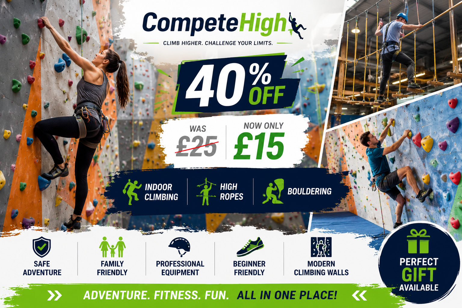 Master High Ropes and Indoor Climbing at Compete High with up to 40% Discount