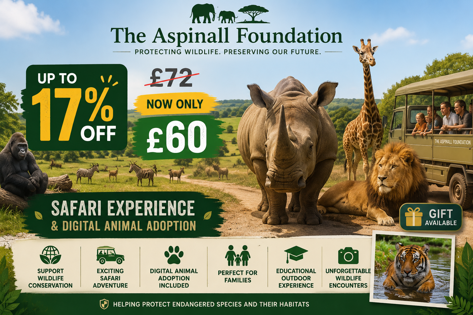 Save Up to 17% on Safari Experience & Digital Animal Adoption