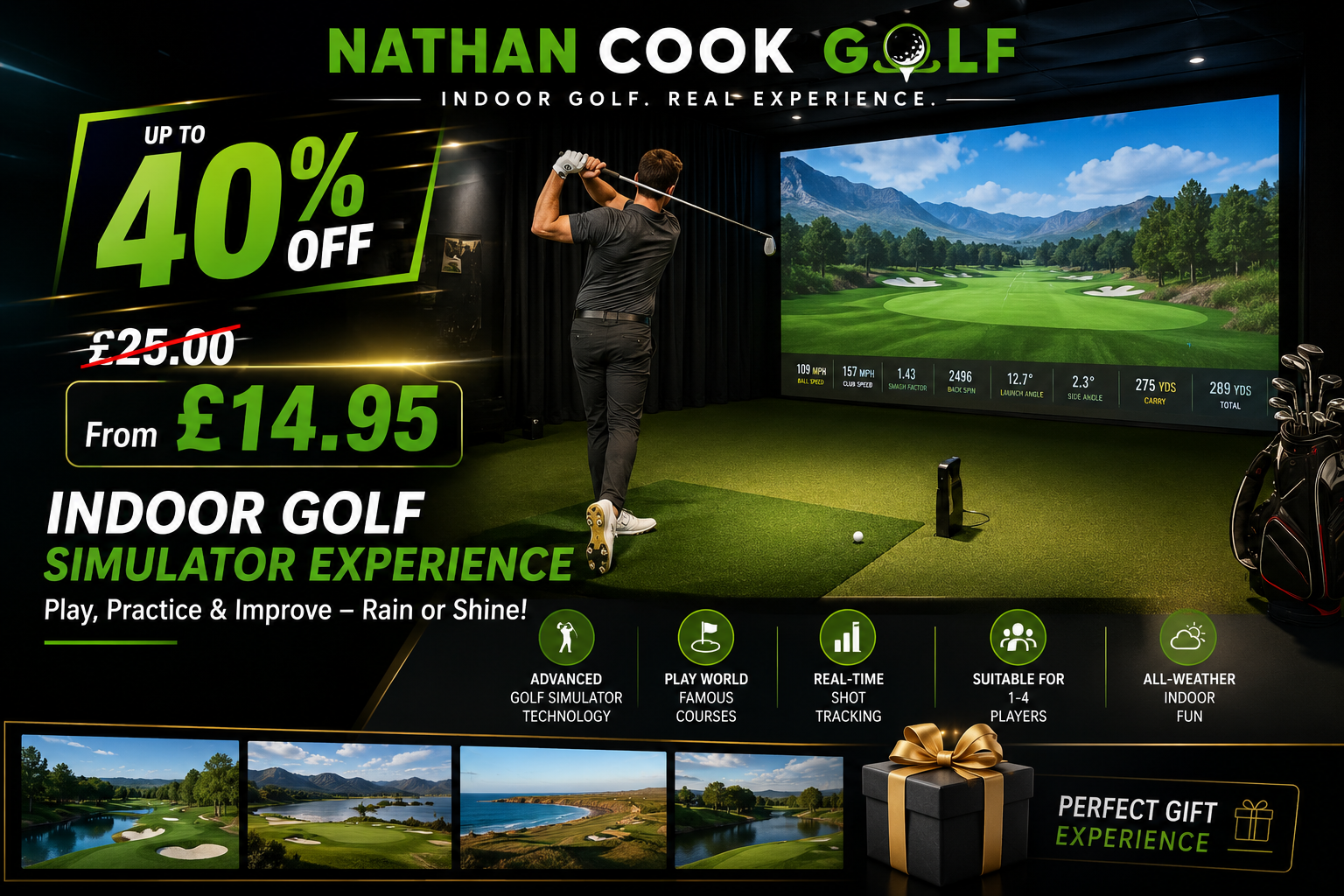 Indoor Golf Simulator Experience with Advanced Technology – Save Up to 40%