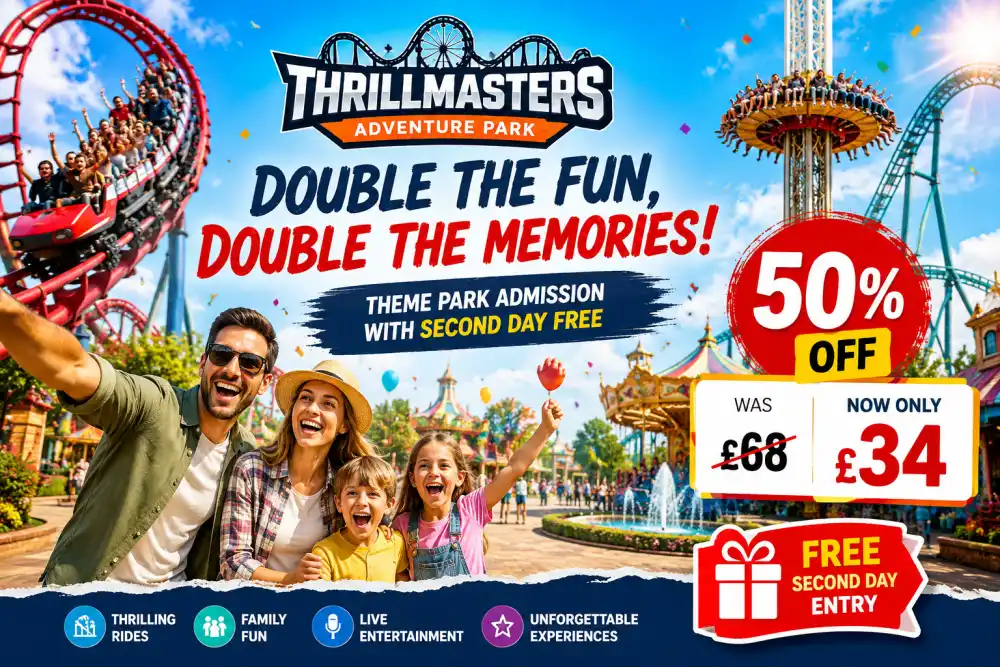 Buy One Day Ticket and Get the 2nd Day Free at ThrillMasters Adventure Park