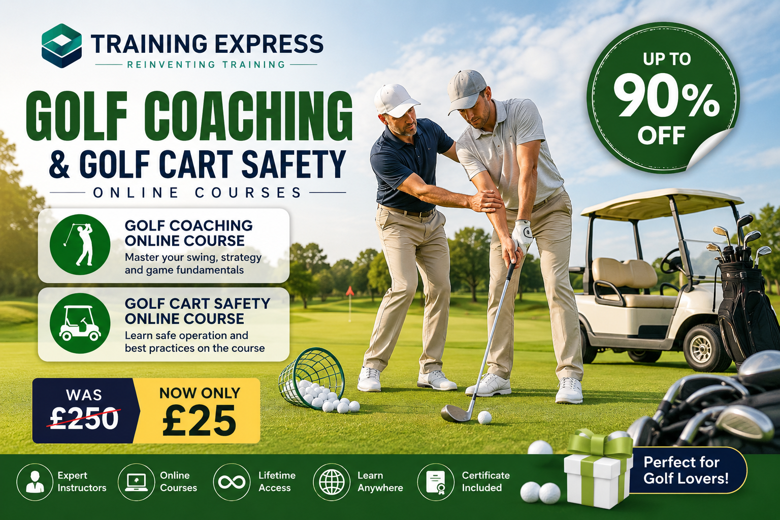 Up to 90% Off Golf Coaching & Golf Cart Safety Online Courses