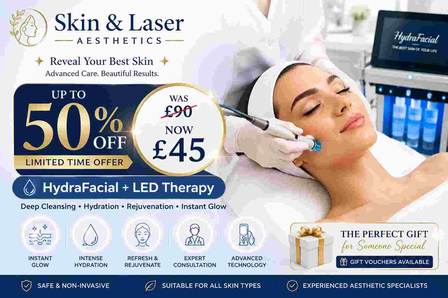 Up to 50% Off HydraFacial with LED Therapy and Consultation