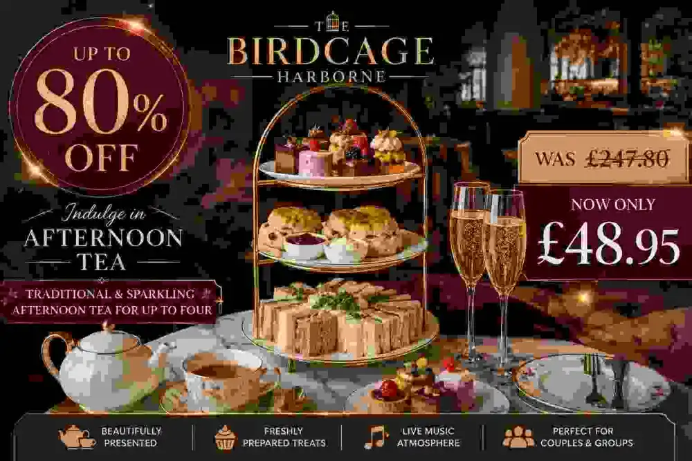 Up to 80% Off Traditional or Sparkling Afternoon Tea for Up to Four at The Birdcage Harborne