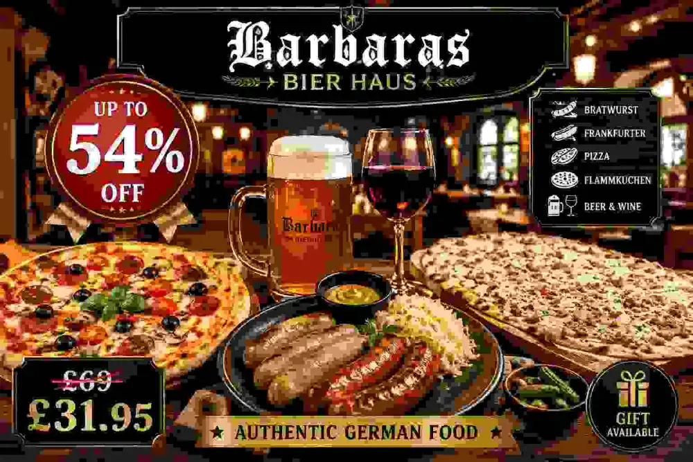 Up to 54% Off German Hot Dog or Pizza with Beer or Wine at Barbaras Bier Haus