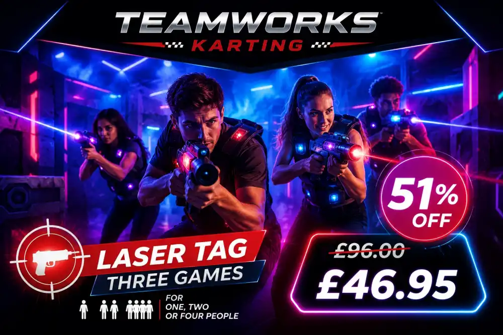 Ultimate Laser Tag Experience – Three Laser Tag Games for One, Two or Four People Up to 51% Off