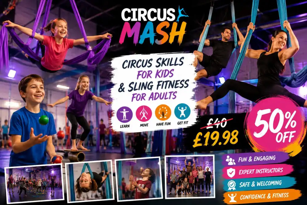Circus Skills Classes for Kids or Sling Fitness Sessions for Adults – Up to 50% Off