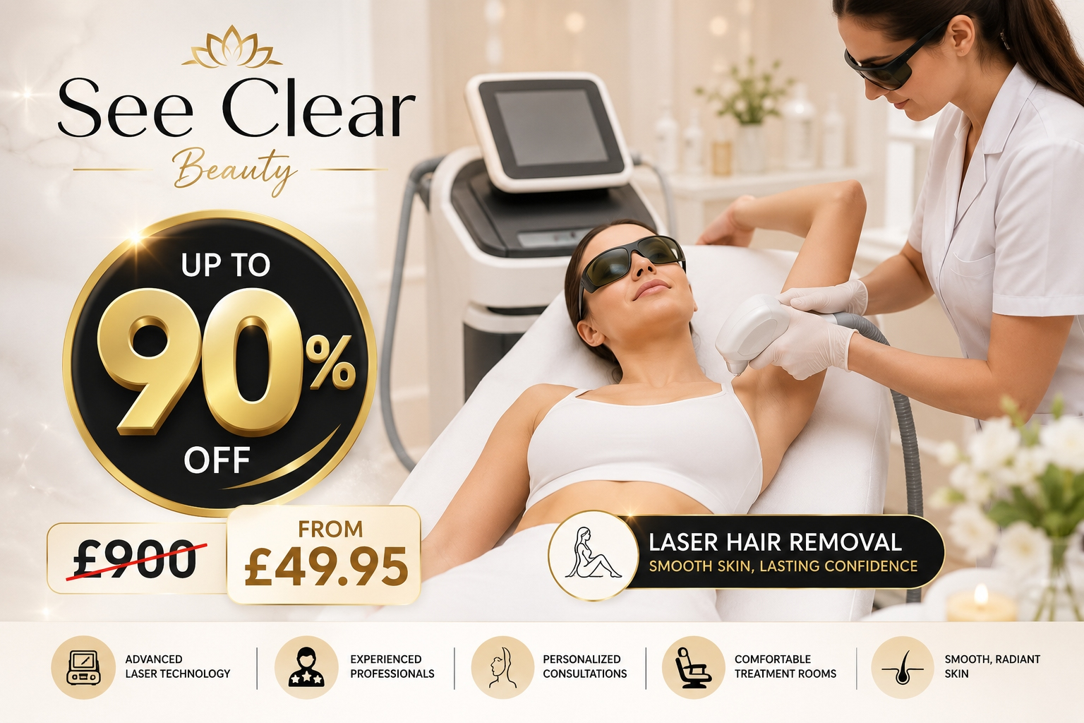 Up to 90% Off 6 Laser Hair Removal Sessions at See Clear Beauty