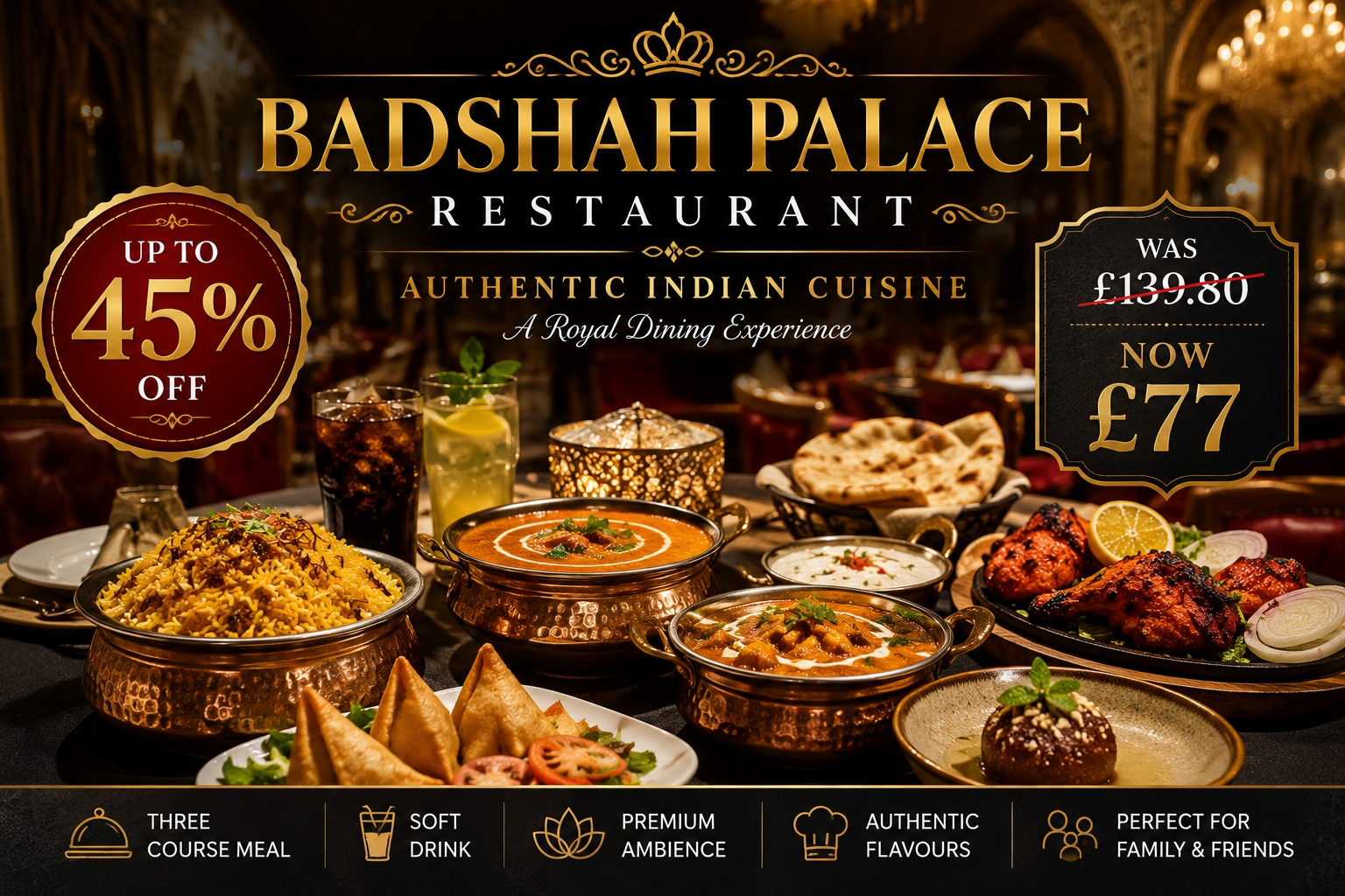 Up to 45% Off Three-Course Indian Dining Experience