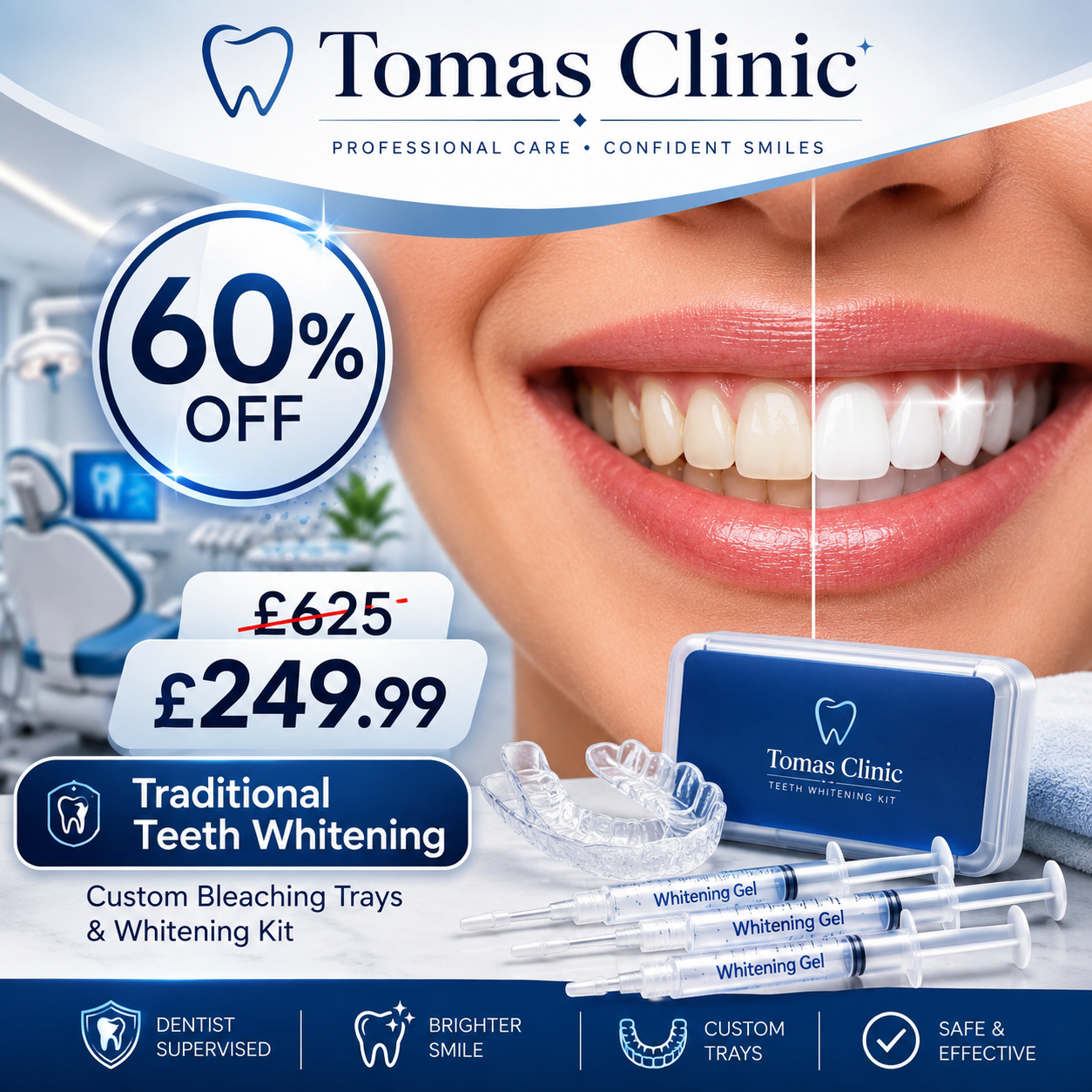 Up to 60% Off Traditional Teeth Whitening Treatment at Tomas Clinic
