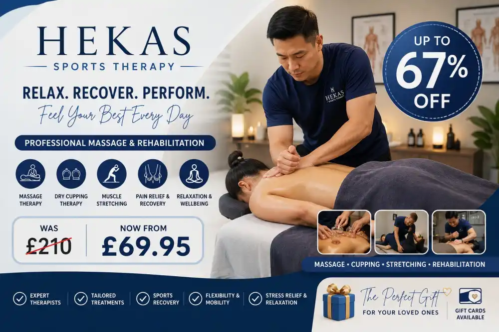 Up to 67% Off Full Body Massage at Hekas Sports Therapy Massage Rehabilitation Relaxation and Wellbeing Clinic