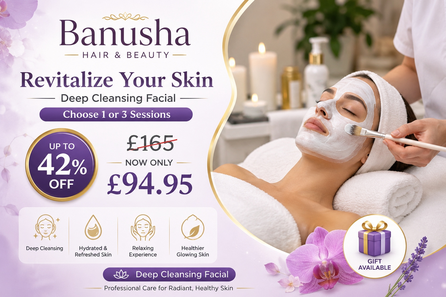 Revitalize Your Skin with Deep Cleansing Facial – Choose 1 or 3 Sessions & Save Up to 42%