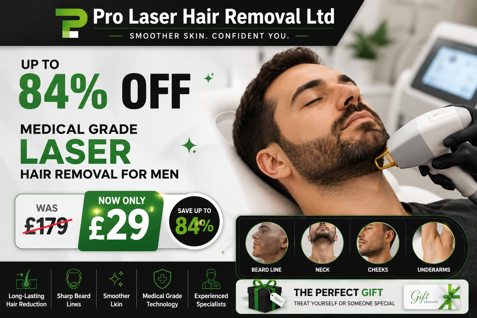 Up to 84% Off Medical Grade Laser Hair Removal for Men