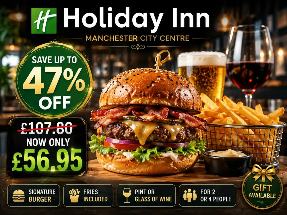 Signature Burger with Fries and Pint or Glass of Wine for 2 or 4 – Up to 47% Off