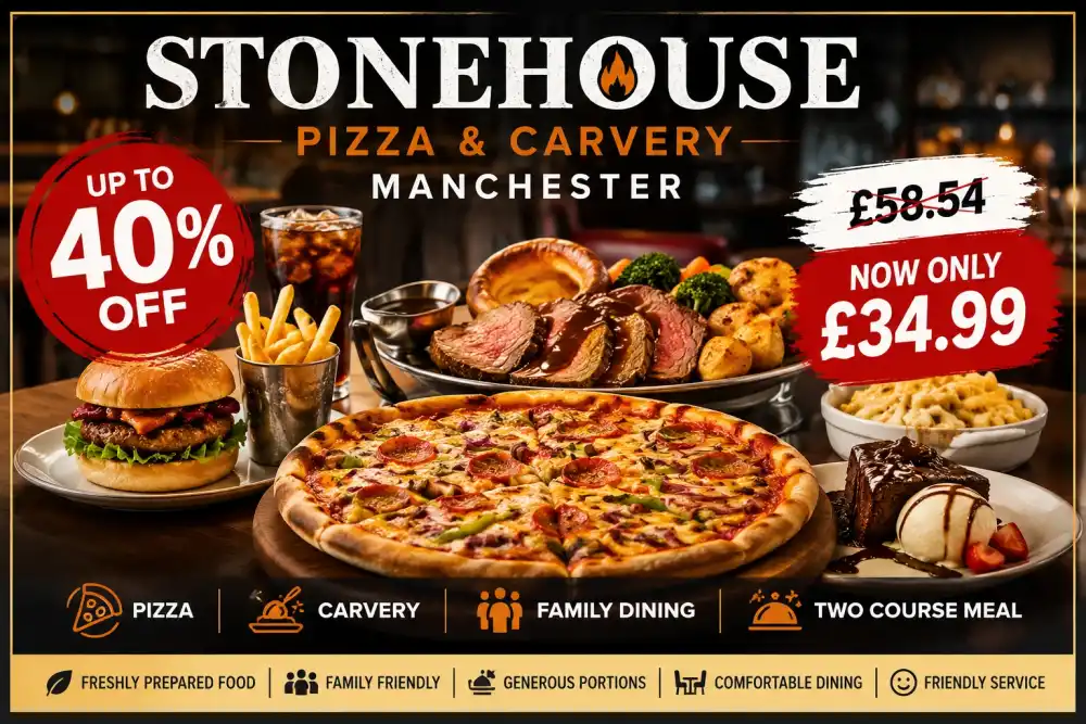 2 Course Meal for 2 Adults and Family Dining Offer – Up to 40% Off