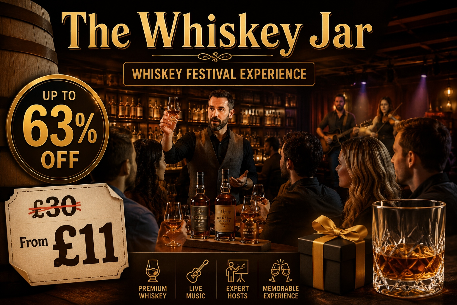 Entry to The Whiskey Festival for One or Two with Whiskey Tasting Live Music and Seminar Up to 63 Percent Off