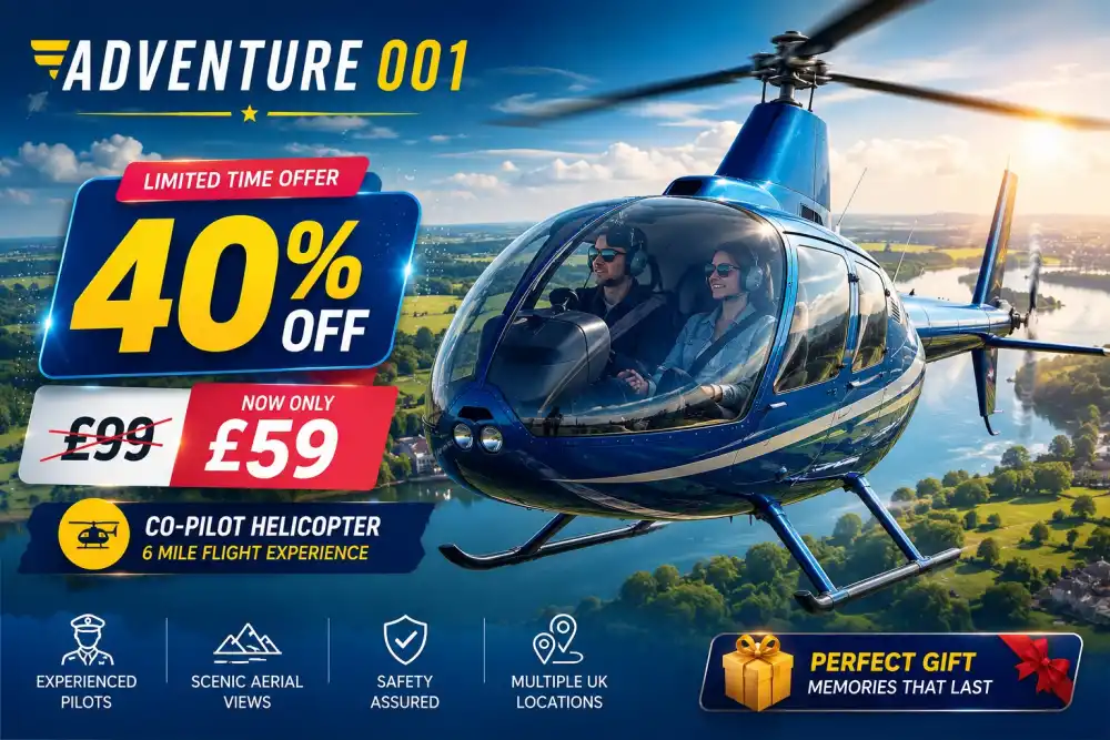 Co Pilot Experience for One 6 Mile Helicopter Flight with Stunning Scenic Views Up to 40 Percent Off