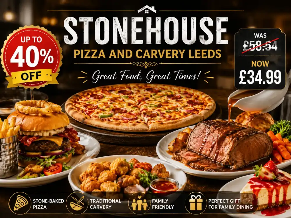 Up to 40% Off 2-Course Meal for Two or Family Dining at Stonehouse Pizza and Carvery Leeds