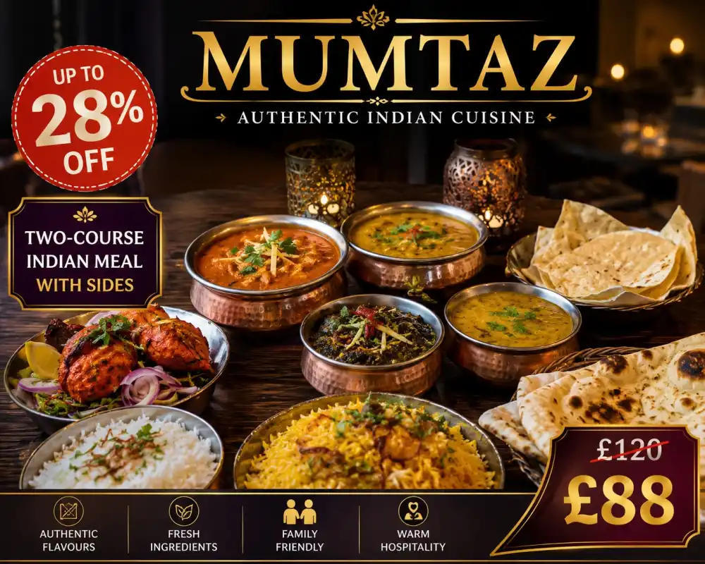 Up to 28% Off Two Course Indian Meal with Sides at Mumtaz