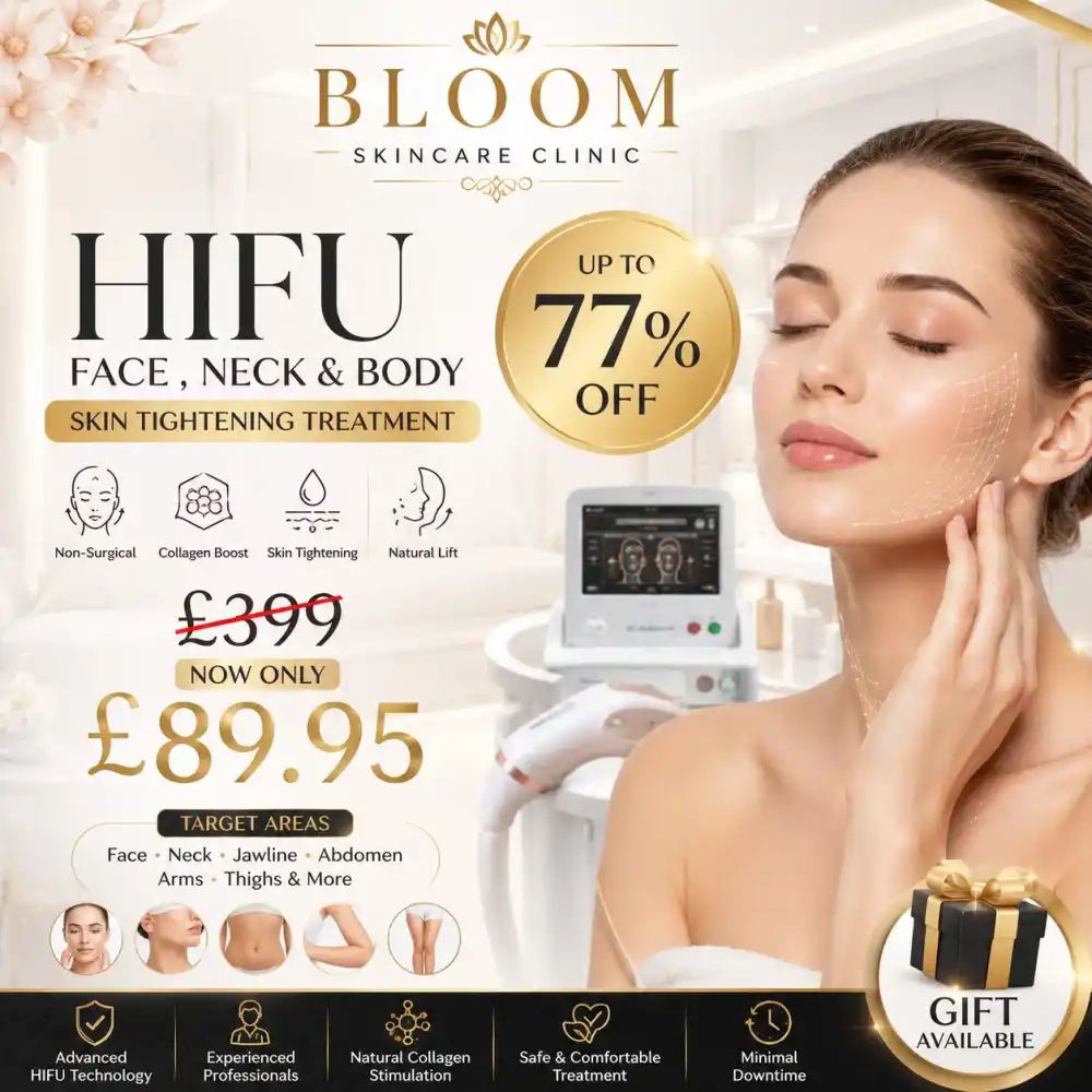 Up to 77% Off HIFU Face Neck & Body Treatment at Bloom Skincare Clinic